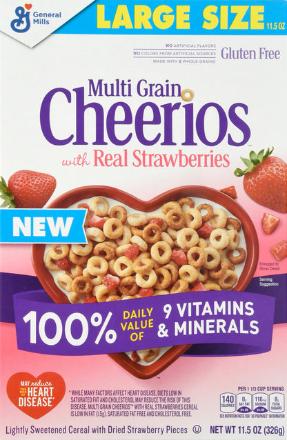 Cheerios Large Size Multi Grain Cereal with Real Strawberries 11.5 oz