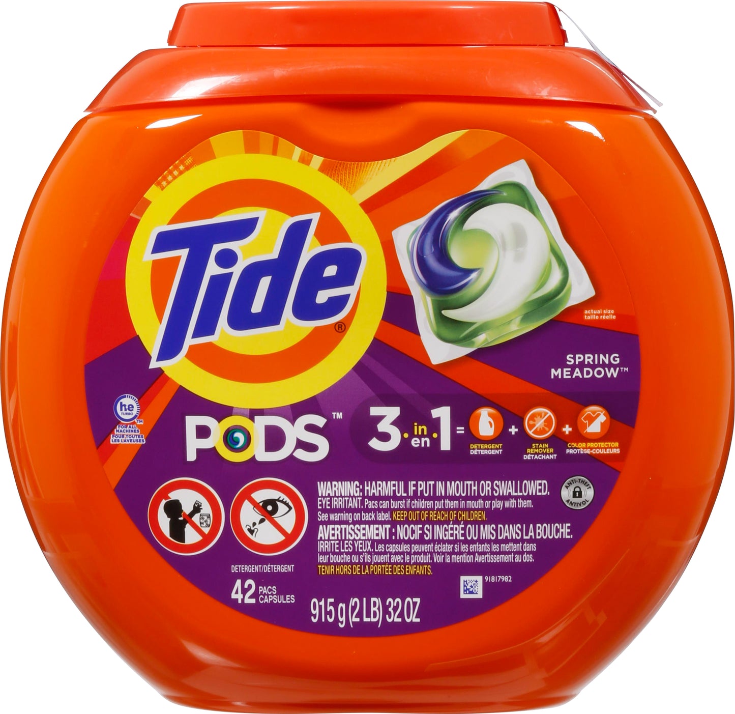 Tide Pods 3-in-1 Spring Meadow Detergent 42 Pacs