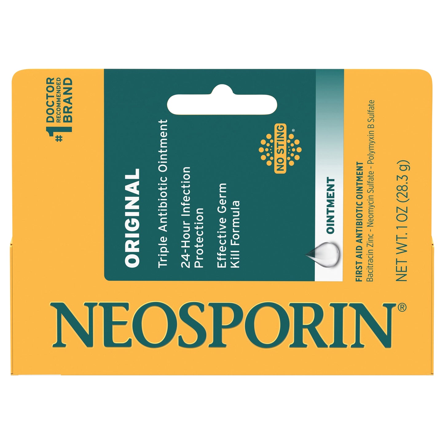 Neosporin Original First Aid Antibiotic Bacitracin Ointment, 1 oz