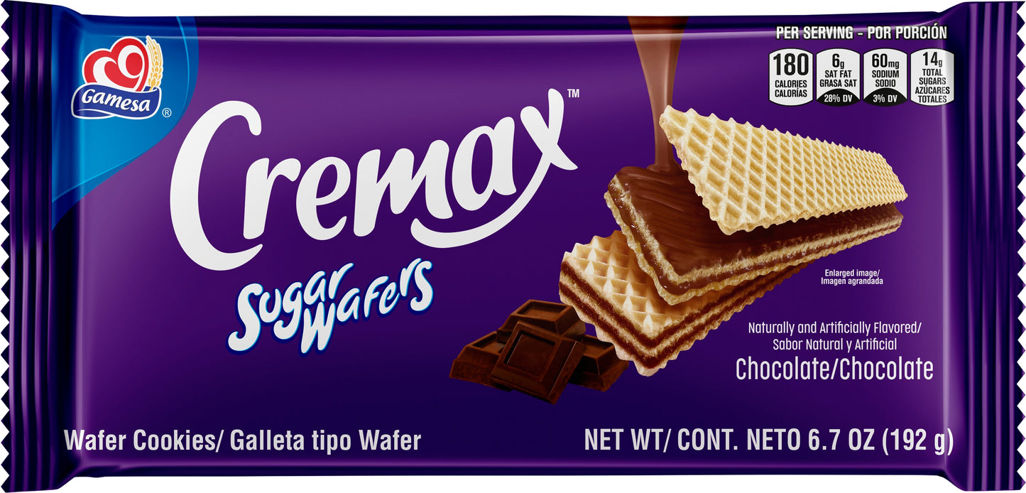 Gamesa Cremax Chocolate Sugar Wafers 6.7 oz Wrapper