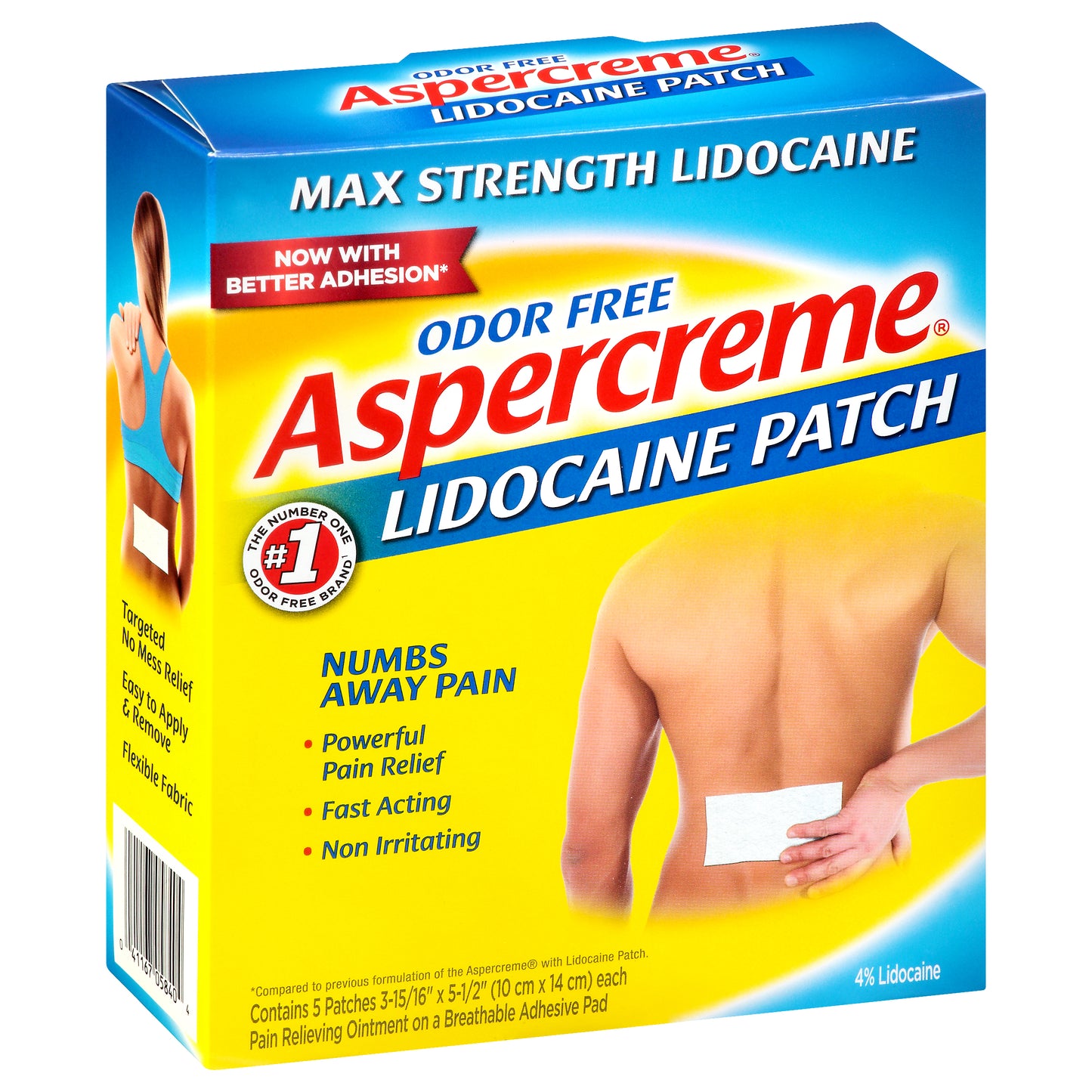 Aspercreme Odor Free Max Strength Lidocaine Patch 1 ea