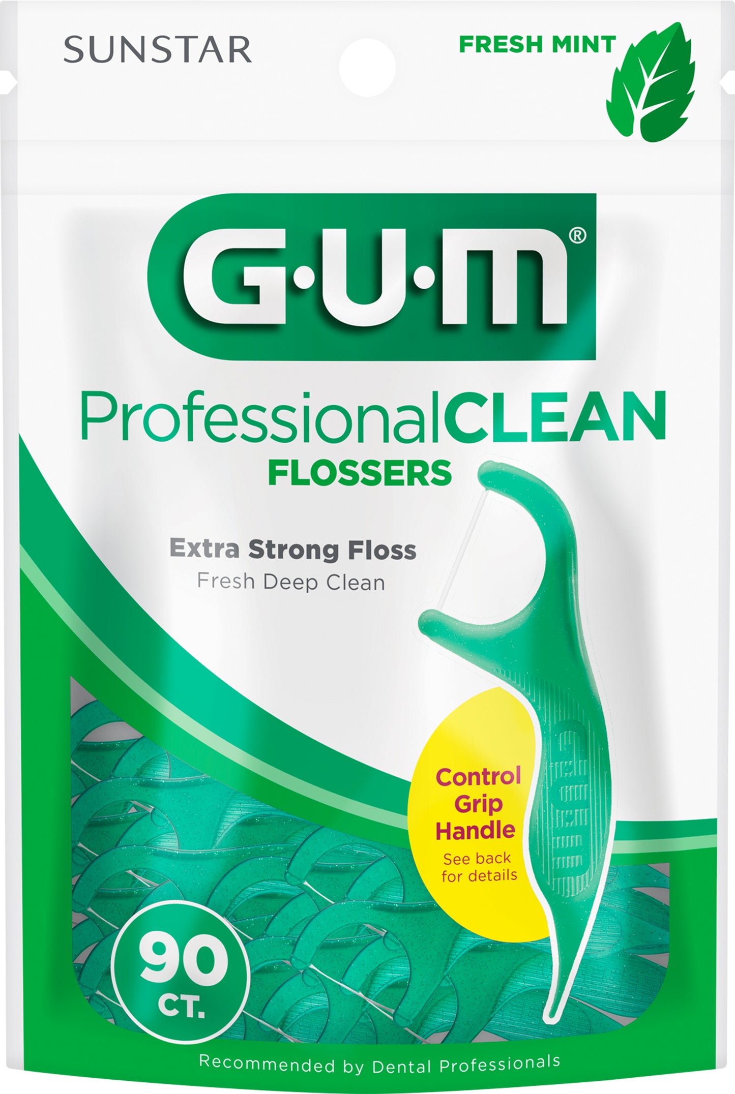 GUM Professional Clean Extra Strong Fresh Mint Flossers 90 ea