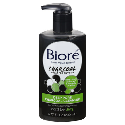 Biore Deep Pore Charcoal Charcoal Cleanser 6.77 oz