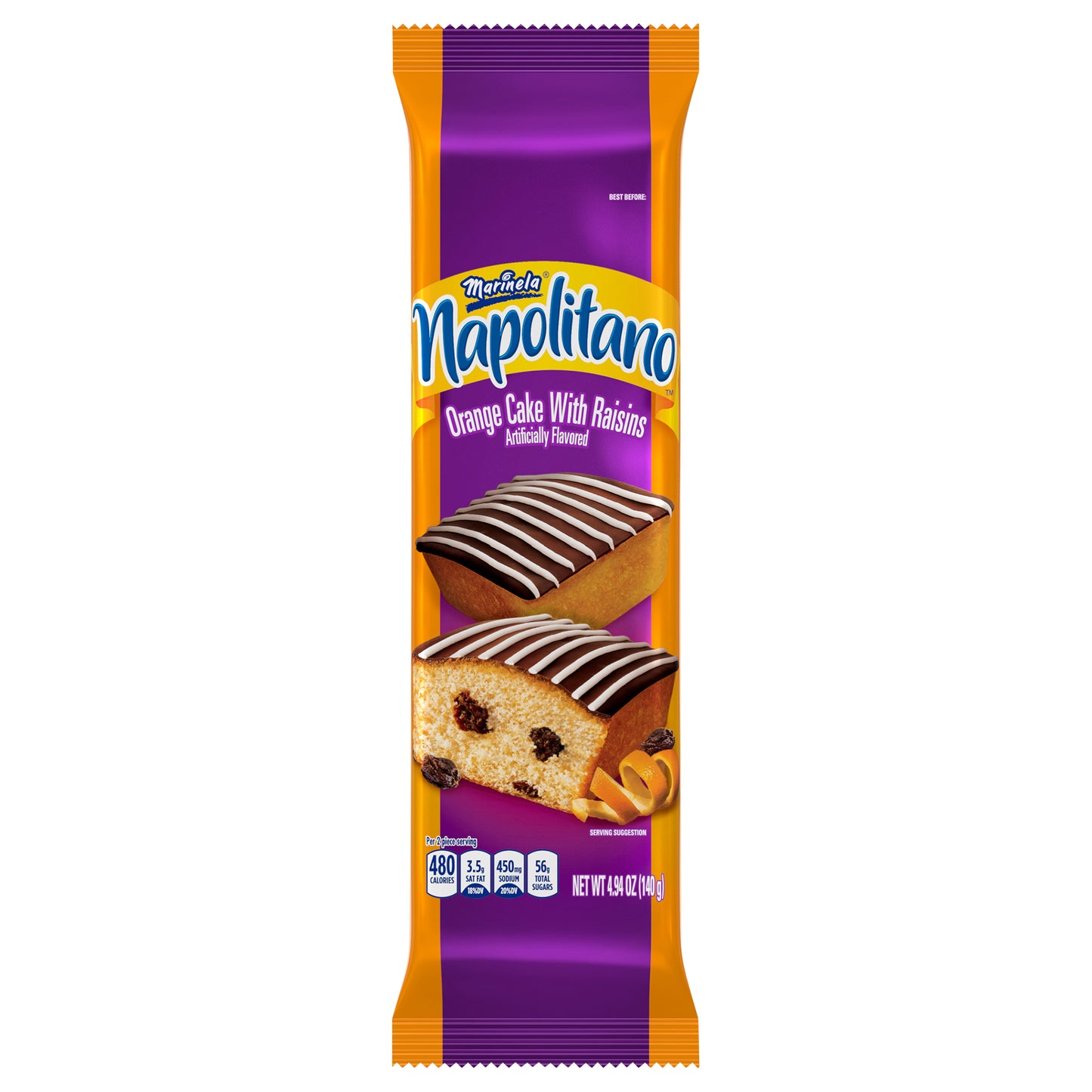 Marinela Napolitano Orange Cake With Raisins 2 Ct 4.94 Oz