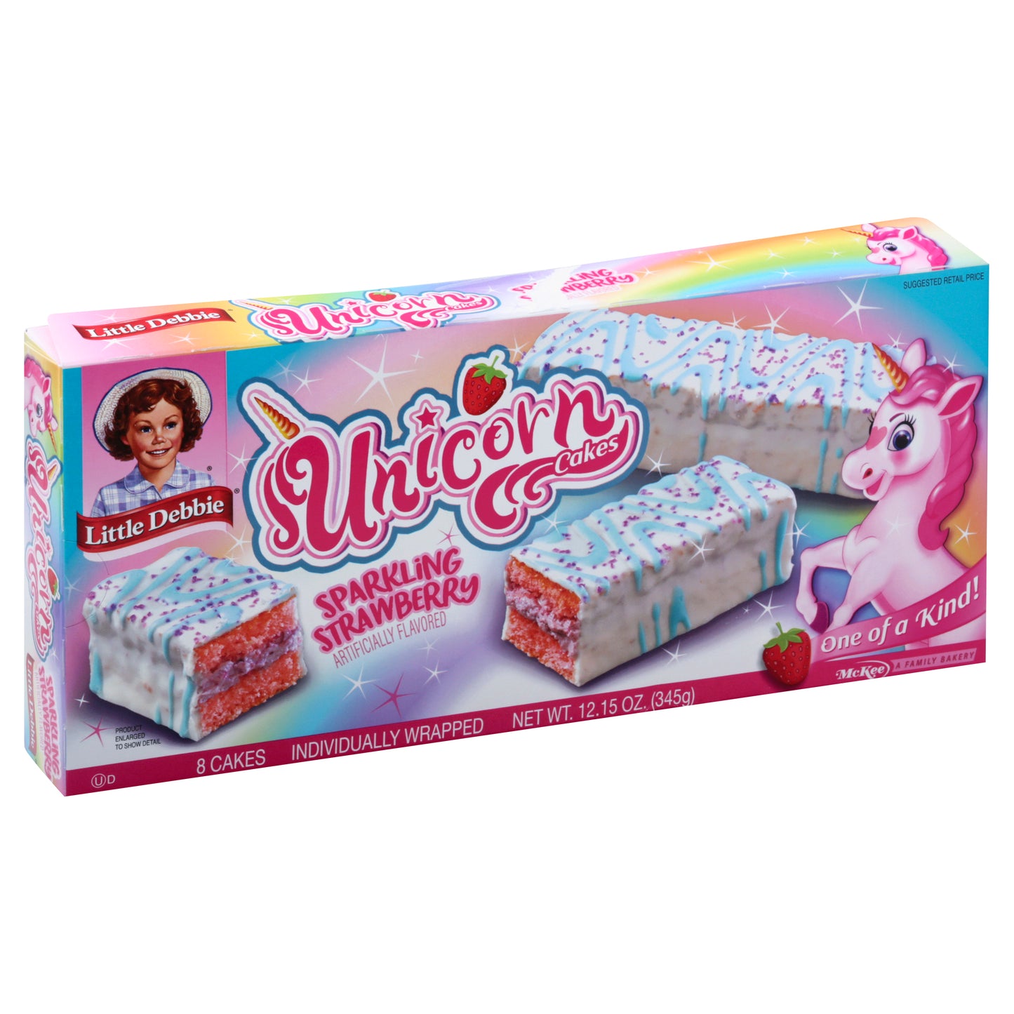 Little Debbie Sparkling Strawberry Unicorn Cakes 8 ea