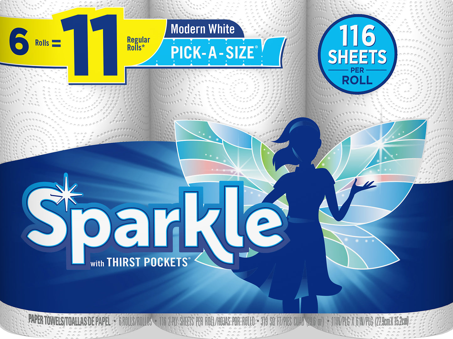 Sparkle Pick-A-Size Modern White Paper Towels 6 ea