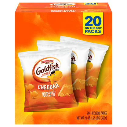 Goldfish 20 Packs Cheddar Snack Crackers 20 - 1 oz Packs