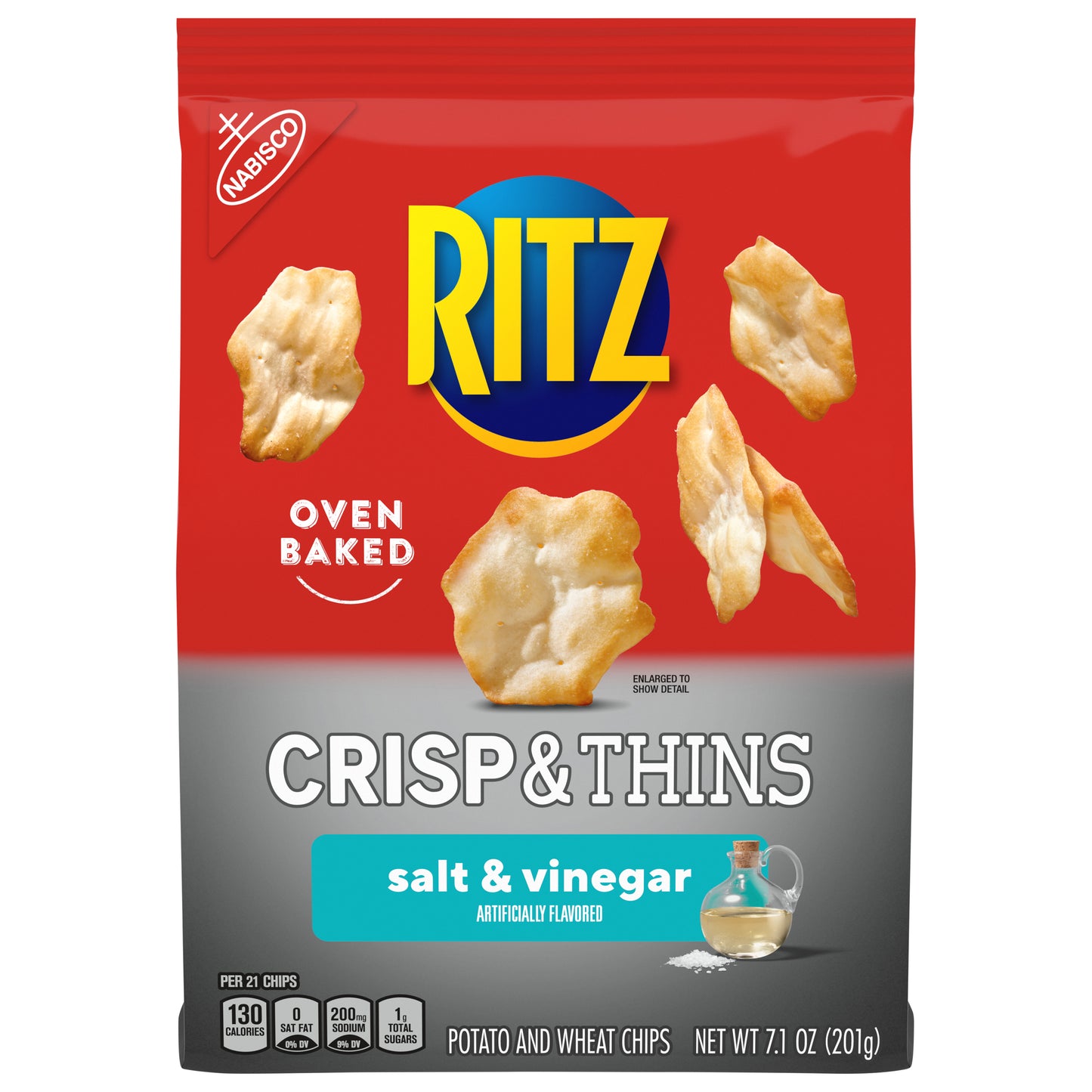 Ritz Crisp & Thins Salt & Vinegar Potato and Wheat Chips 7.1 oz