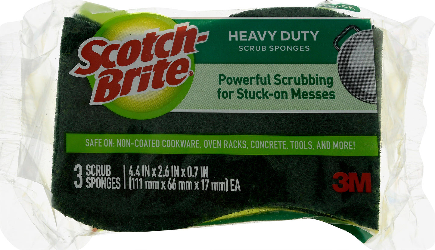 Scotch Brite Heavy Duty 3 Pack Scrub Sponges 3 ea