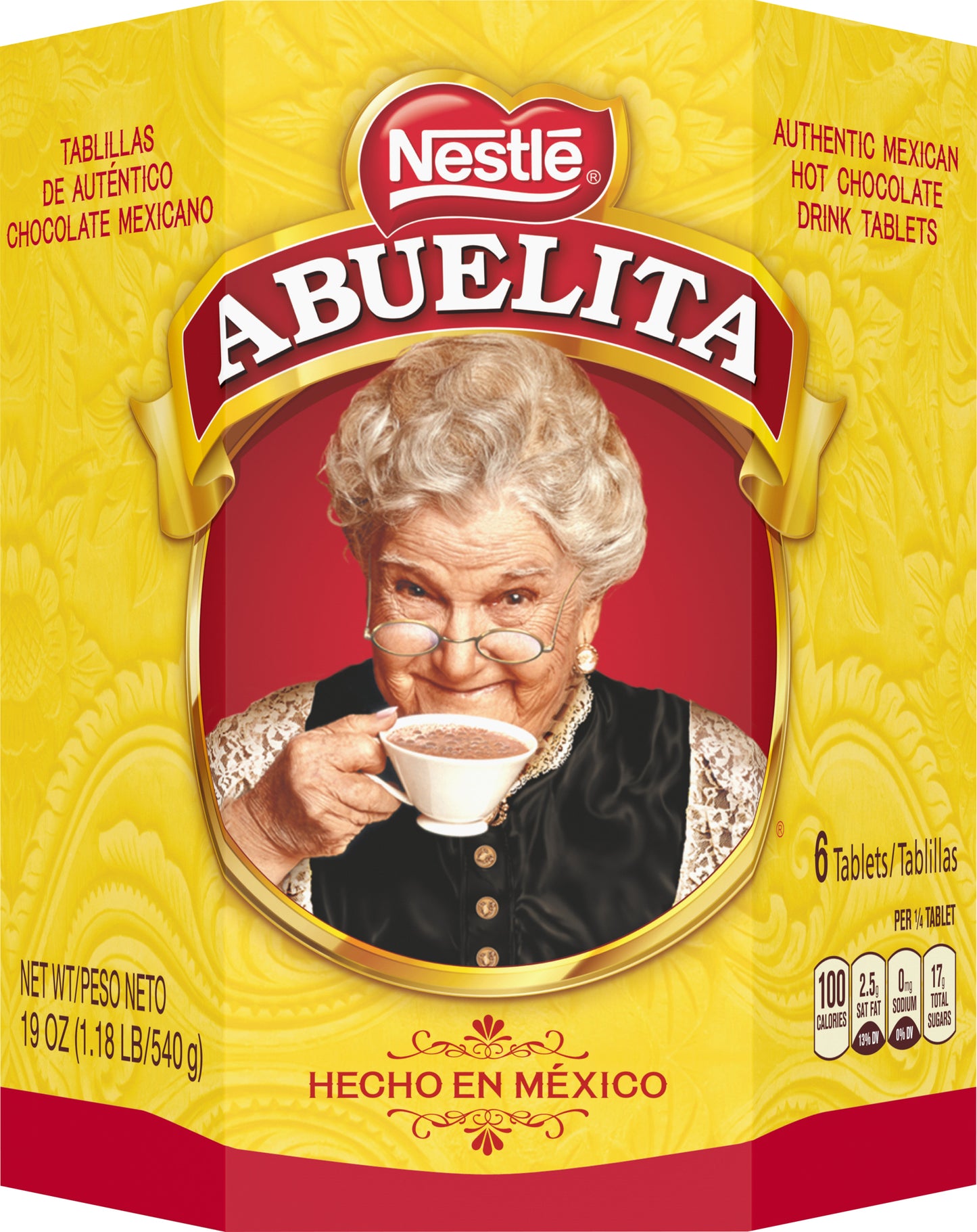 Abuelita Authentic Mexican Hot Chocolate Drink Tablets 19 oz (1.18 LB-540 kg) English-Spanish