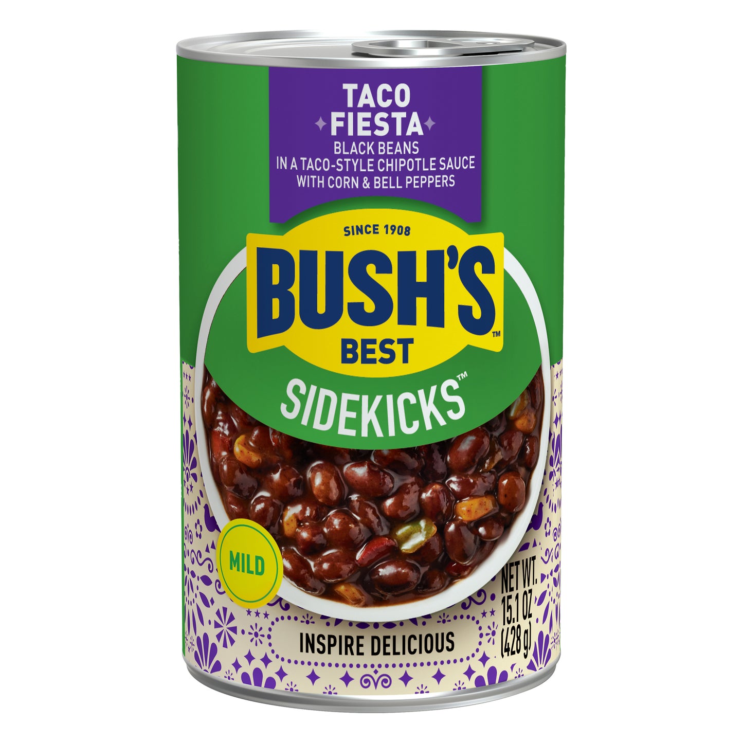 Bush's Best® Sidekicks™ Taco Fiesta Black Beans 15.1 oz. Can
