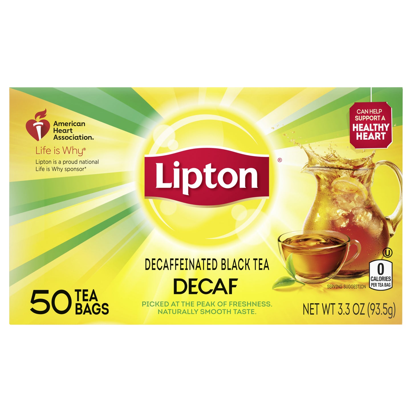 Lipton Tea Bags Decaffeinated Decaf Black Tea 50 ea