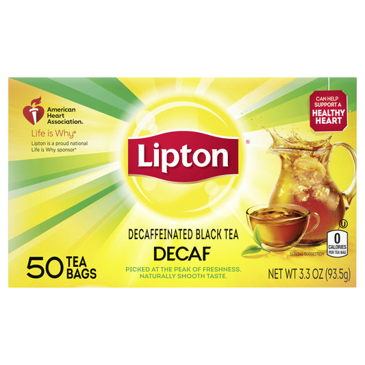 Lipton Tea Bags Decaffeinated Decaf Black Tea 50 ea