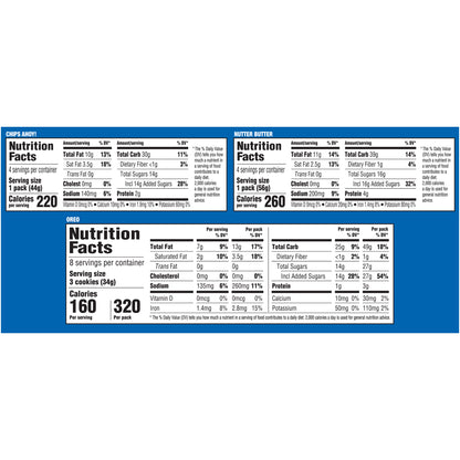 Nabisco Chips Ahoy!, Nutter Butter & Oreo Cookies Variety Pack 12 ct Box