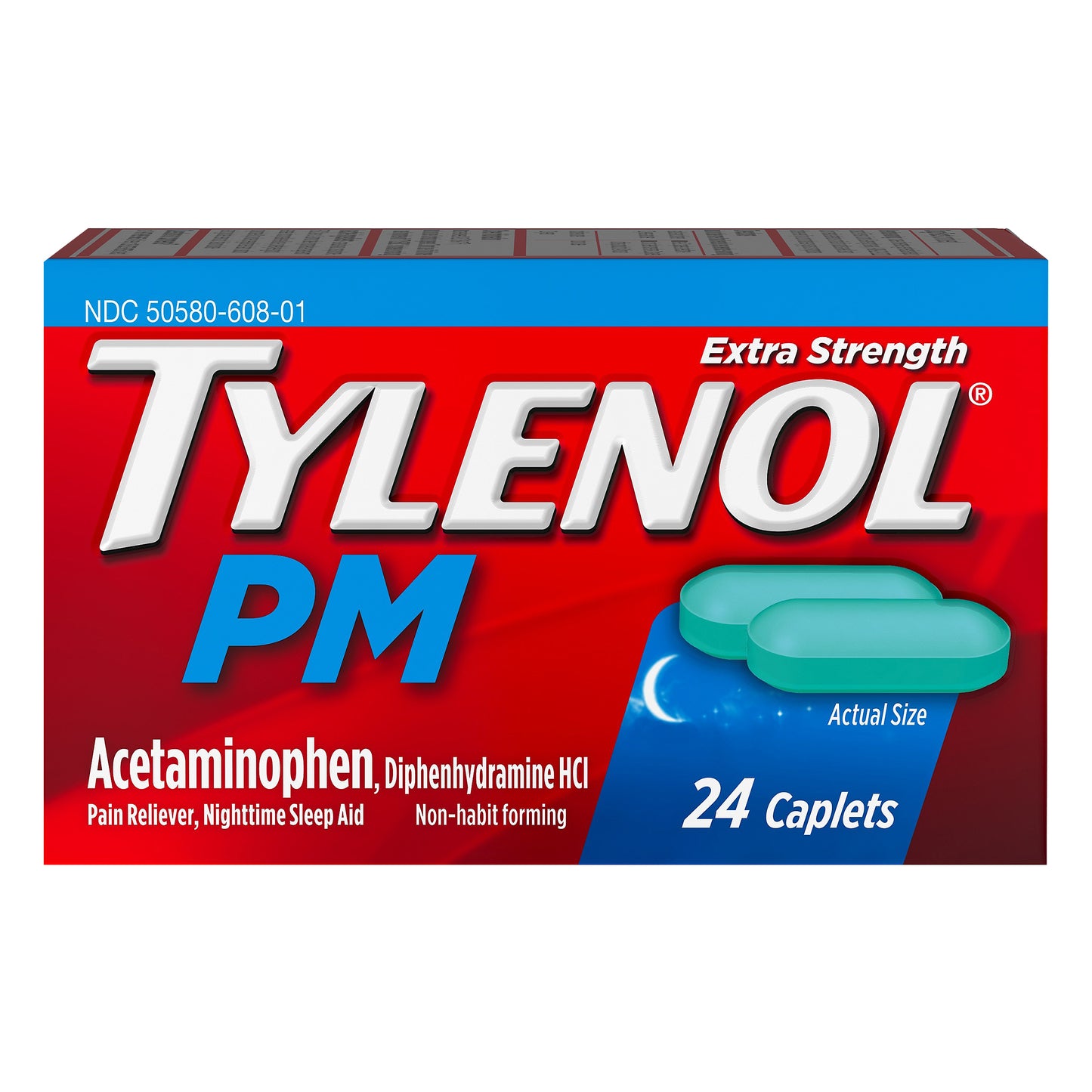 Tylenol PM Extra Strength Caplets Acetaminophen 24 ea