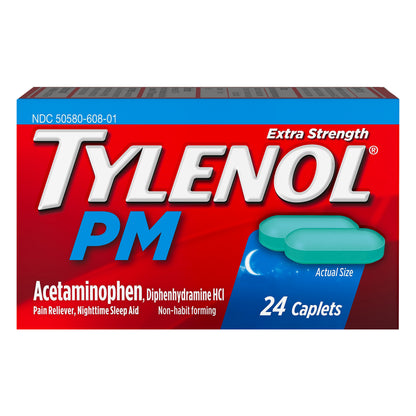 Tylenol PM Extra Strength Caplets Acetaminophen 24 ea