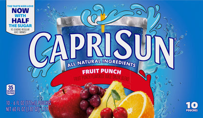 Capri Sun Fruit Punch Juice Drink Blend 10 - 6 fl oz Pouches