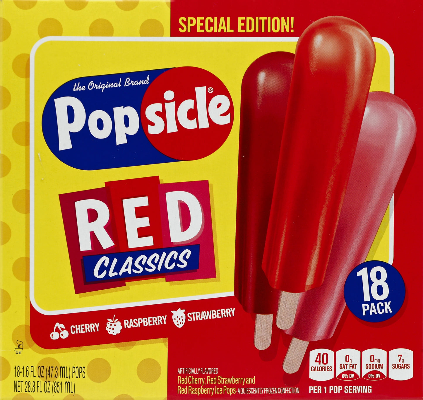 Popsicle Ice Pops 18 ea