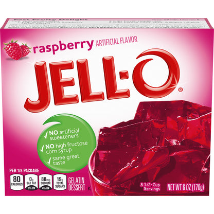 Jell-O Raspberry Instant Gelatin Mix, 6 oz Box