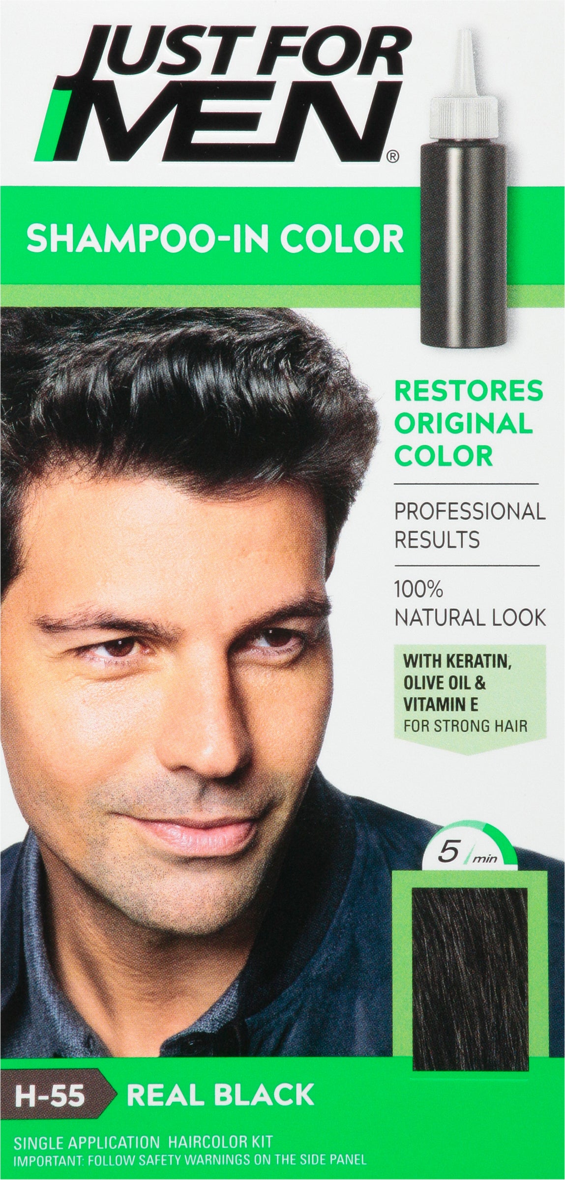 Just For Men Real Black H-55 Shampoo-In Color 1 ea