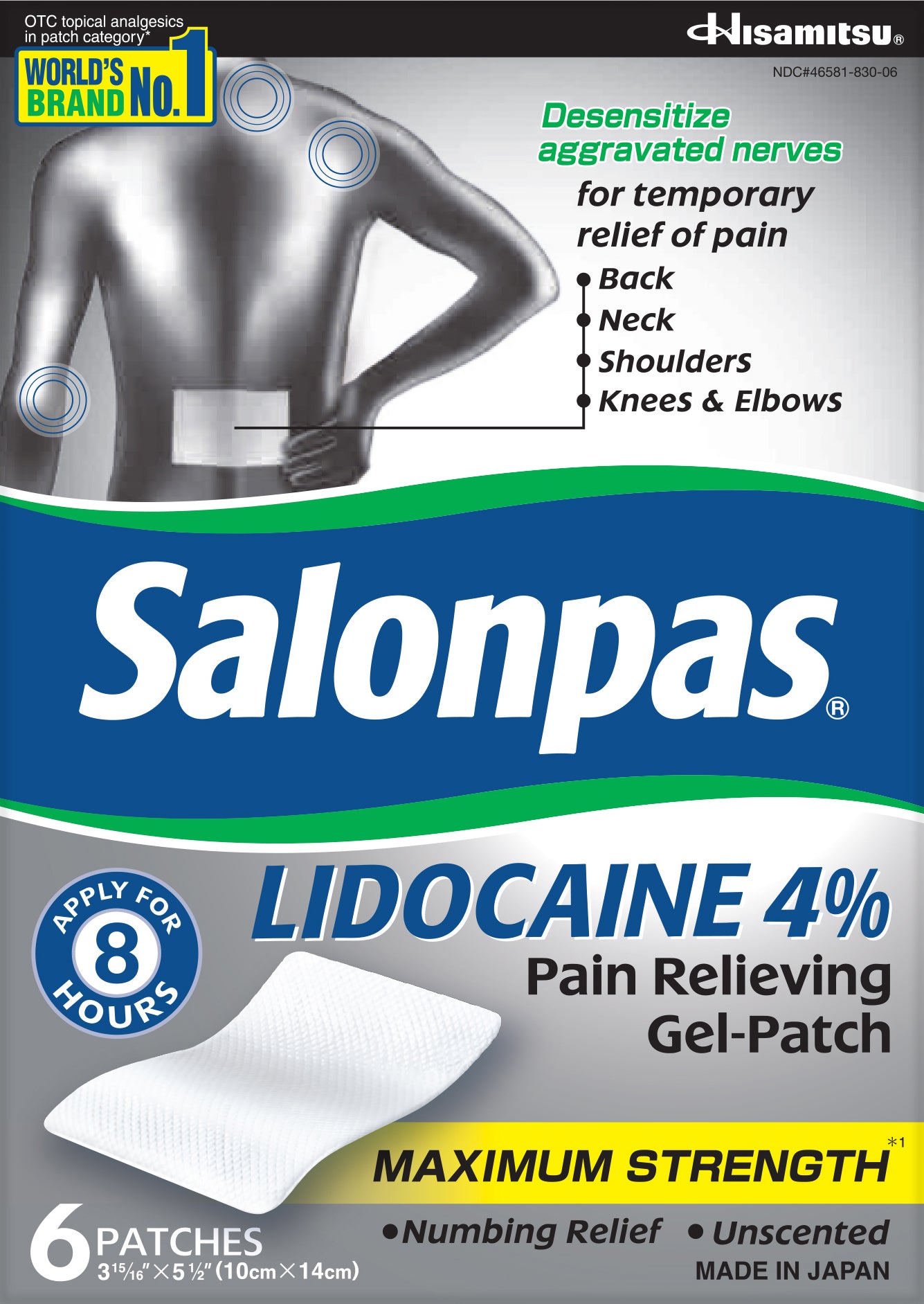 Salonpas Lidocaine Gel Patch 6ct