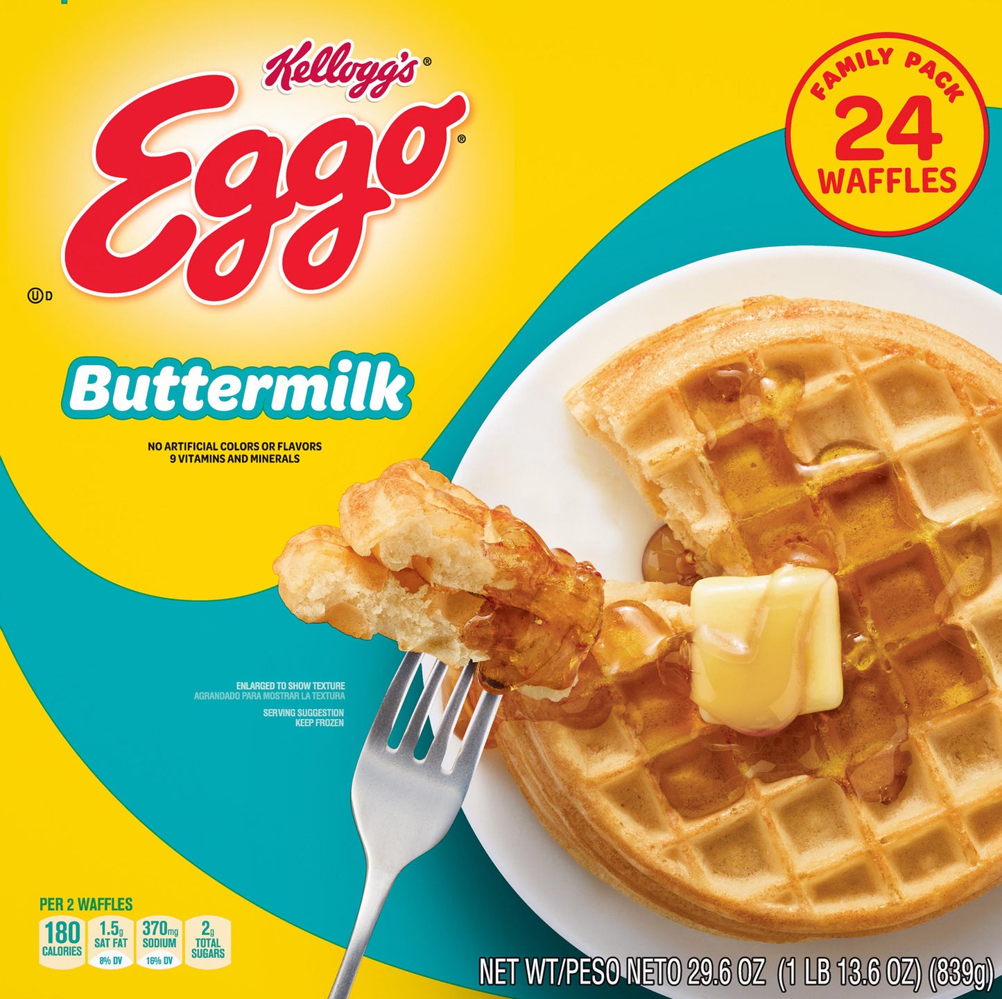 Eggo Family Pack Buttermilk Waffles 24 24 ea