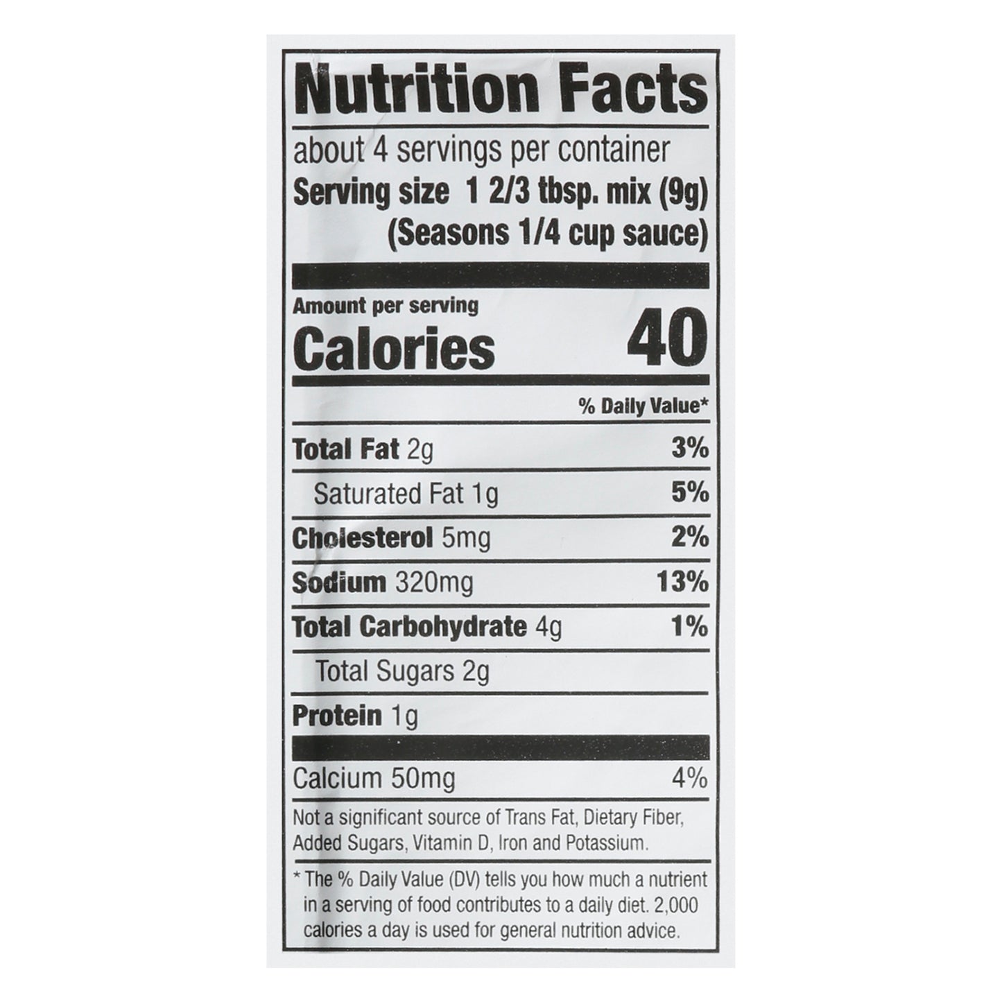 McCormick Creamy Garlic Alfredo Sauce Mix 1.25 oz