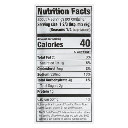 McCormick Creamy Garlic Alfredo Sauce Mix 1.25 oz