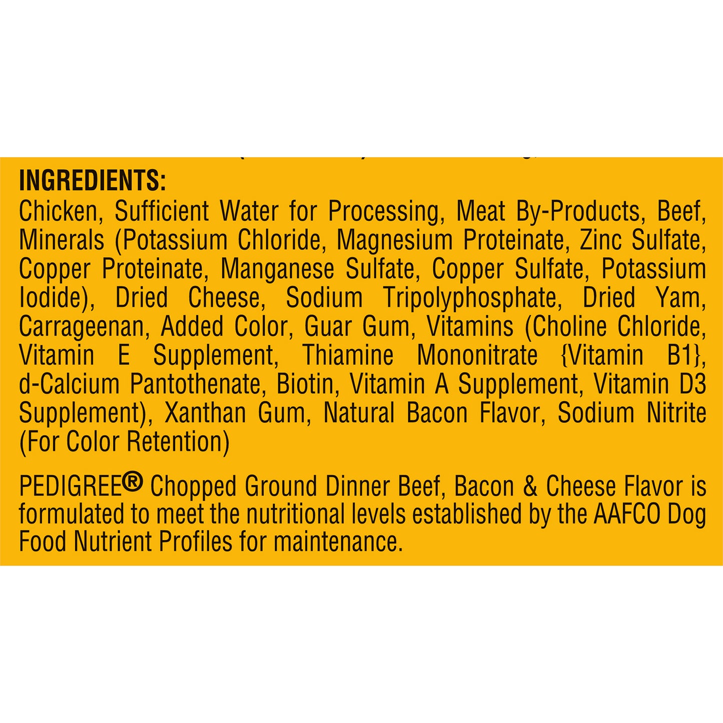 Pedigree® Chopped Ground Dinner Beef, Bacon & Cheese Flavor Dog Food 13.2 oz. Can