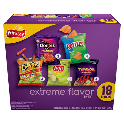 Frito Lay Extreme Flavor Mix 18 Bags 1 oz ea
