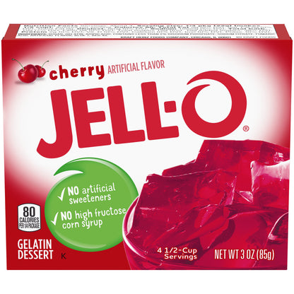 Jell-O Cherry Instant Gelatin Mix, 3 oz Box