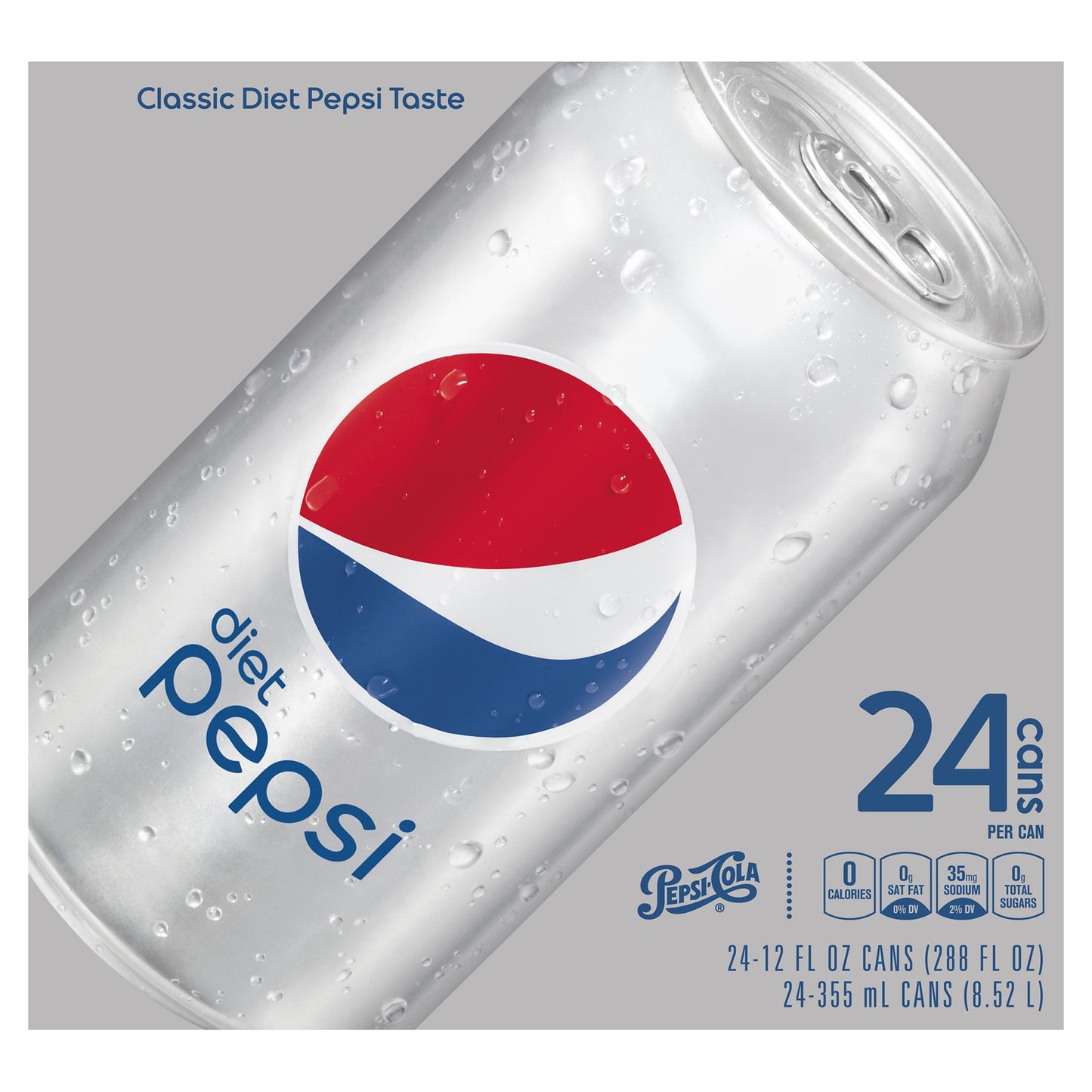 Diet Pepsi Soda Classic 12 Fl Oz 24 Count Cans