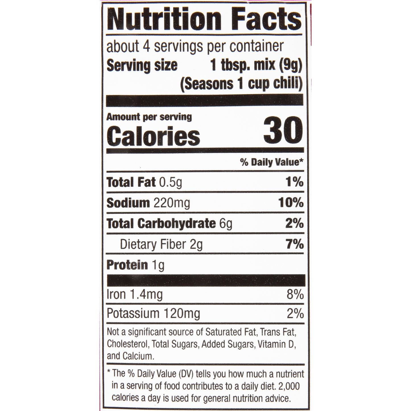 McCormick® 30% Less Sodium Chili Seasoning Mix 1.25 oz. Packet