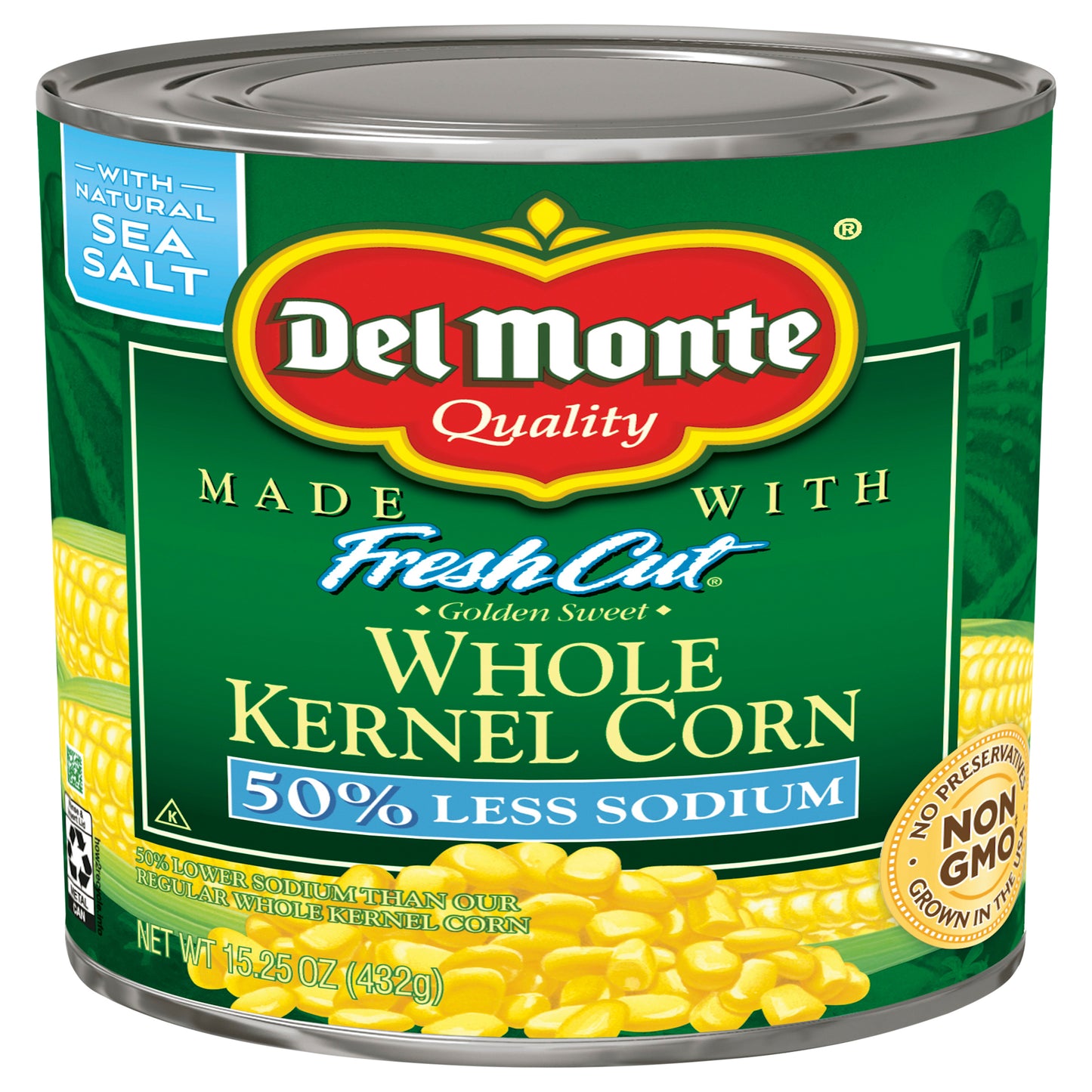 Del Monte Fresh Cut 50% Less Sodium Whole Kernel Corn 15.25 oz Can