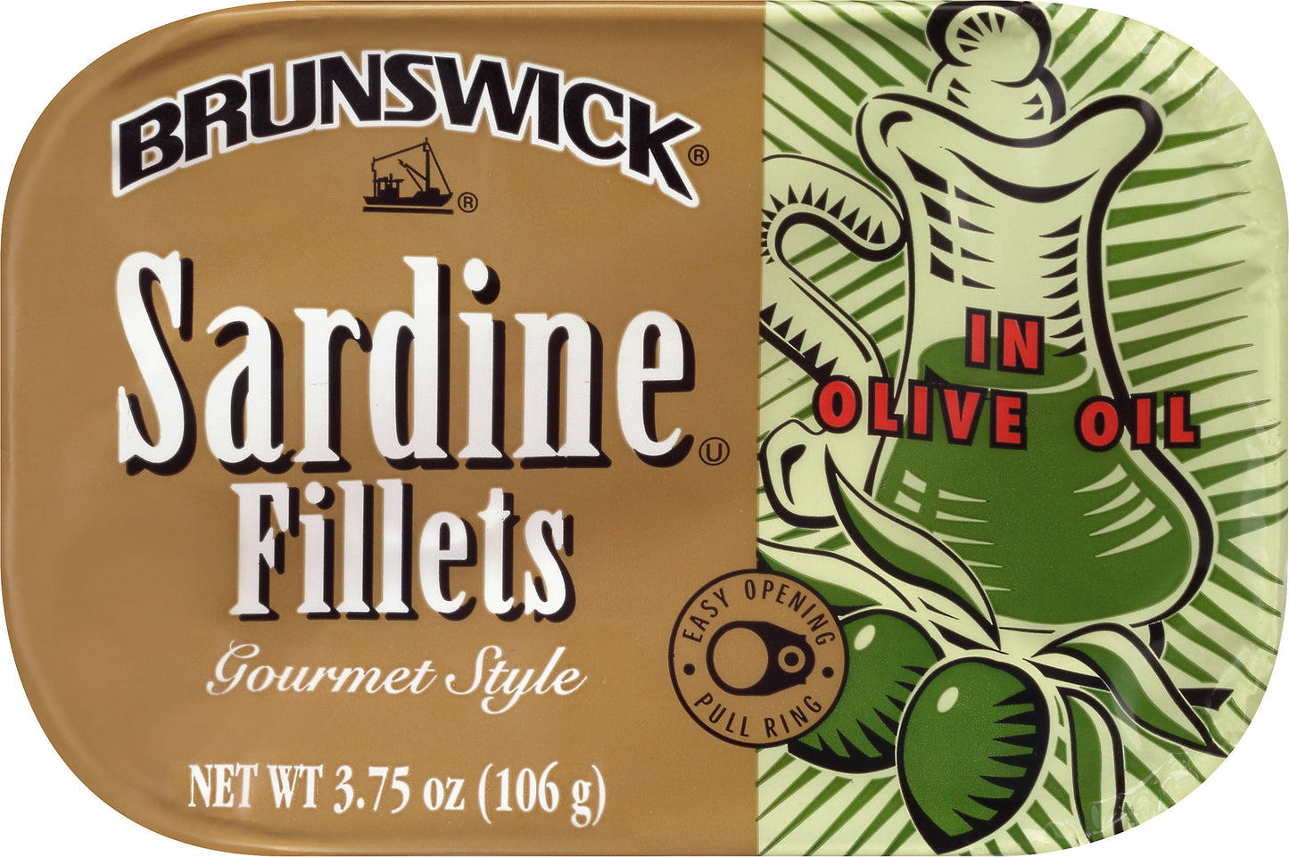 Brunswick® Sardine Fillets in Olive Oil 3.75 oz. Can
