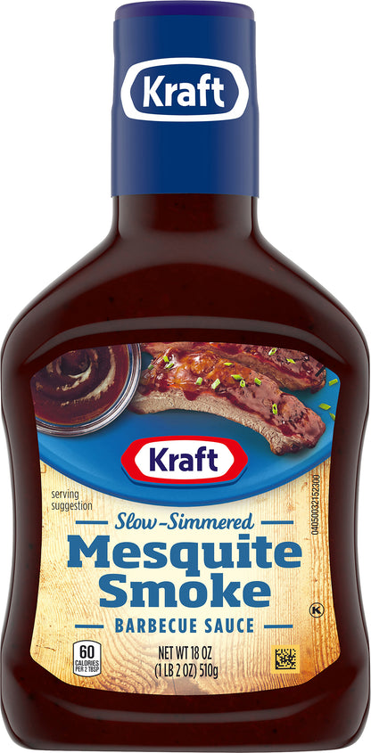 Kraft Mesquite Smoke Slow-Simmered Barbecue Sauce, 18 oz Bottle