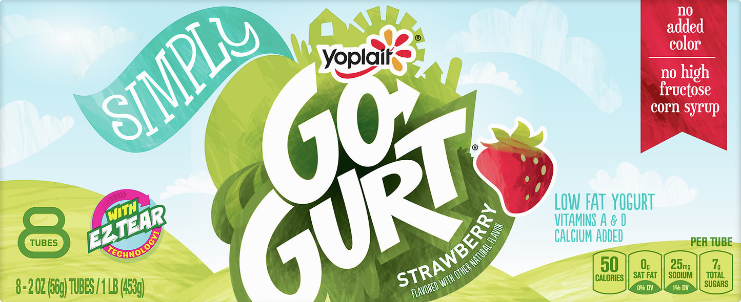 Go-Gurt Low Fat Tubes Strawberry Yogurt 8 ea