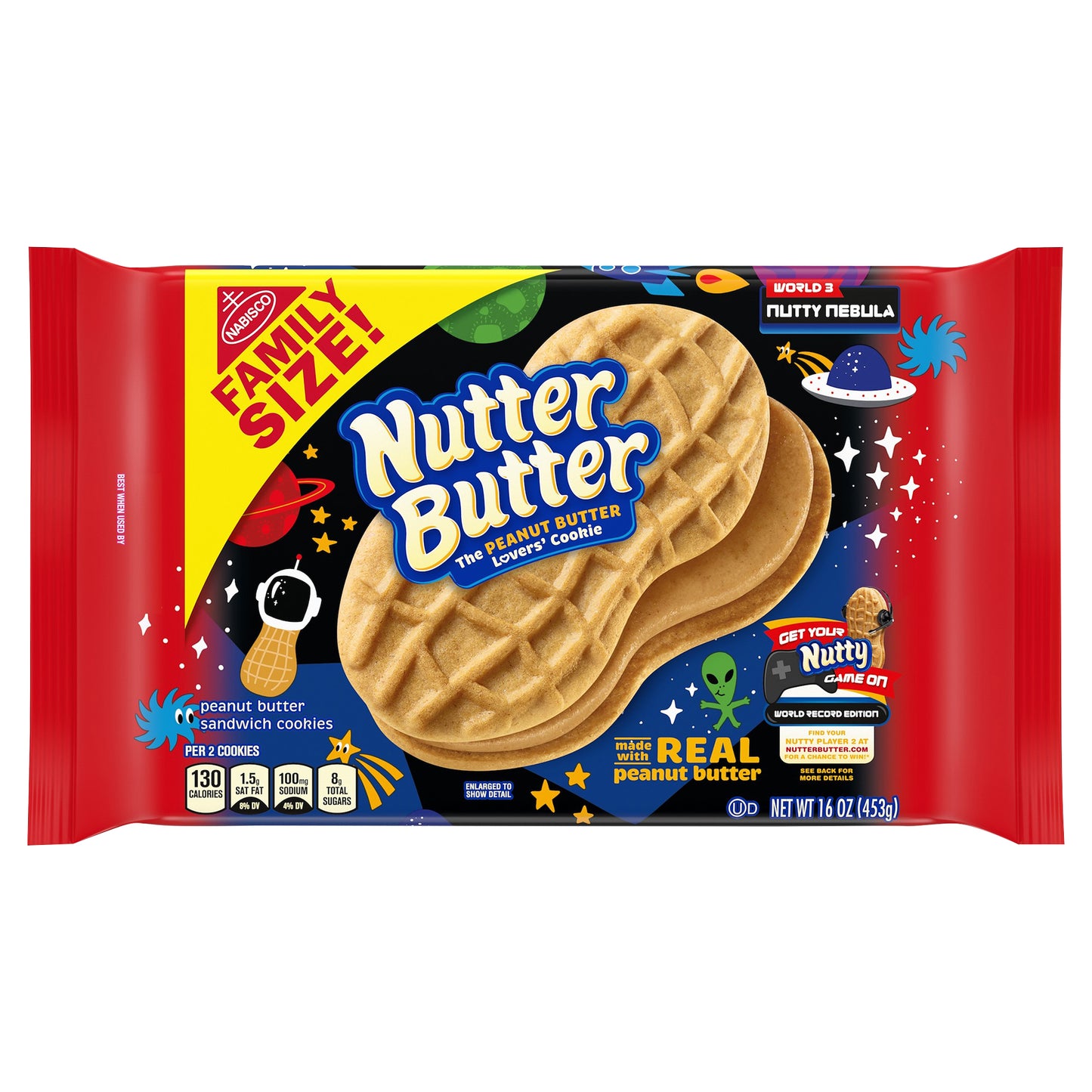 Nutter Butter Family Size Peanut Butter Sandwich Cookies 16 oz