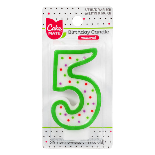 Cake Mate 3 Inch 5 Numeral Birthday Candle 1 ea