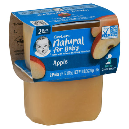 Gerber 2nd Foods 2 Pack Natural for Baby Apple 2 - 4 oz
