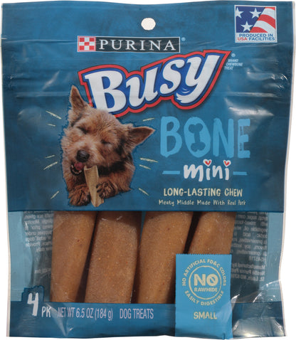 Busy 4 Pack Small Mini Bone Dog Treats 6.5 oz