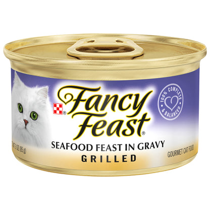 Purina Fancy Feast Gravy Wet Cat Food, Grilled Seafood Feast in Gravy - 3 oz. Can