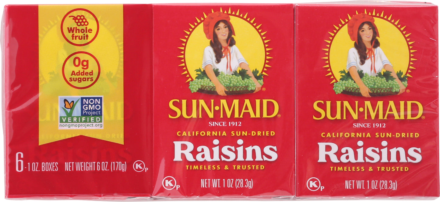 Sun-Maid Sun-Dried Raisins 6 - 1 oz Boxes
