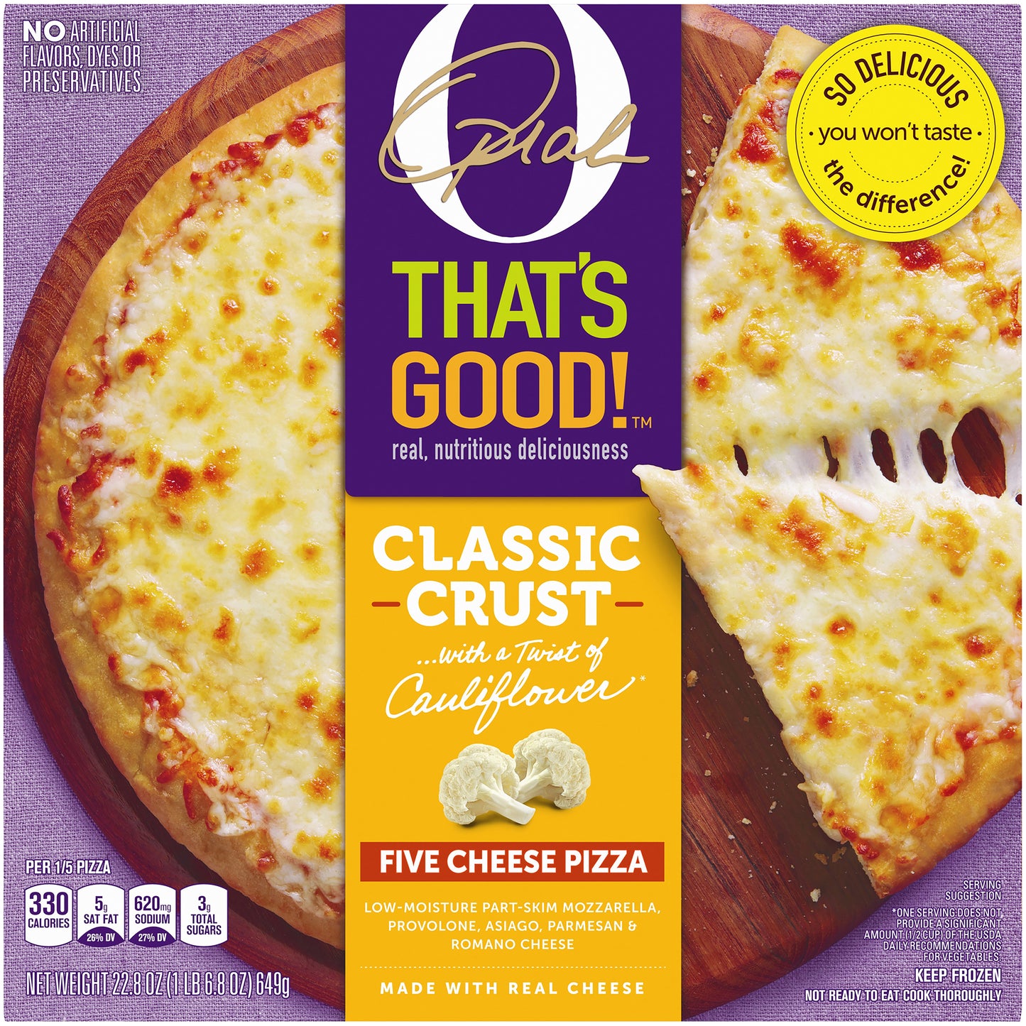 O That's Good Five Cheese Pizza, 22.8 oz Box