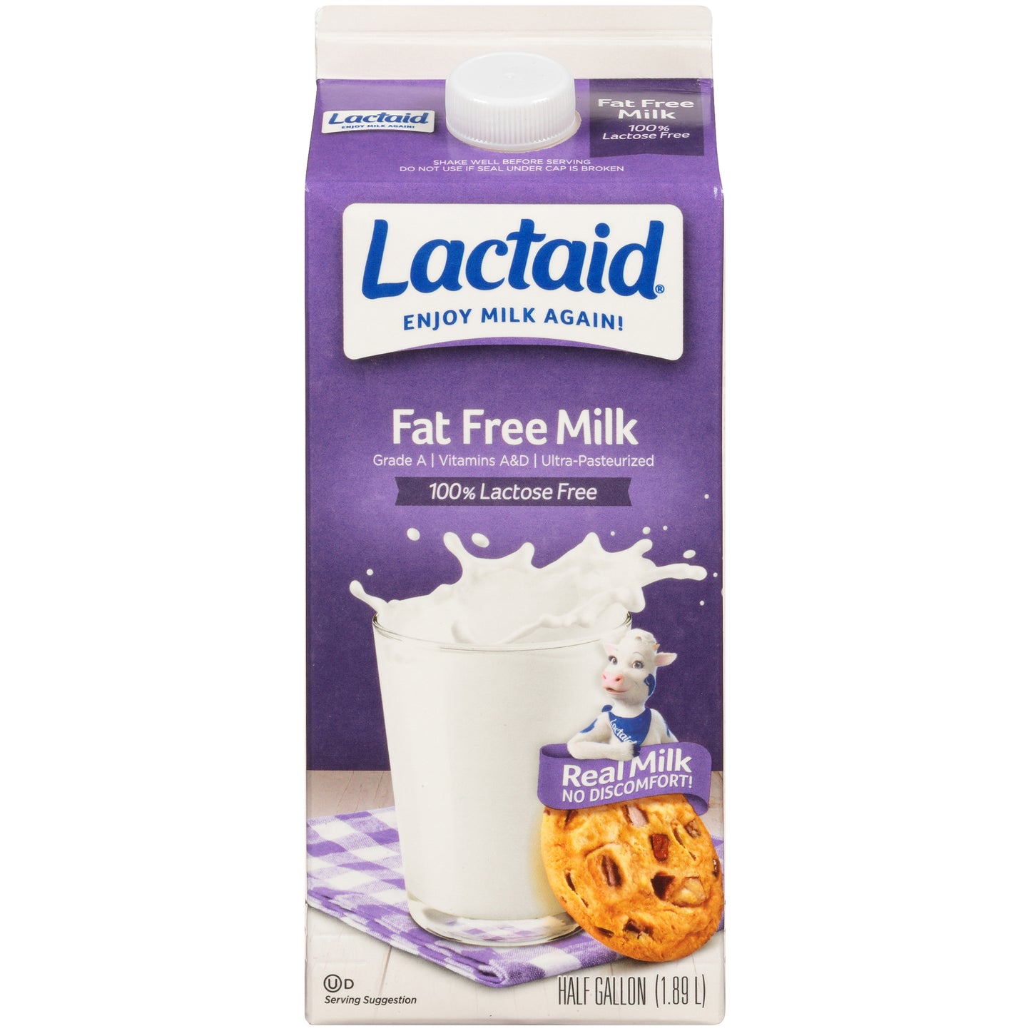 Lactaid® 100% Lactose Free Fat Free Milk 0.5 gal. Carton