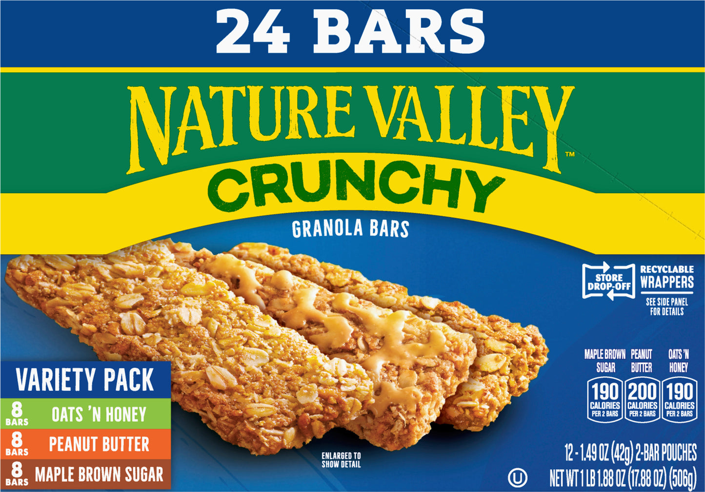 Nature Valley Crunchy Granola Bar, Variety Pack, 24 Bars, 17.88 oz
