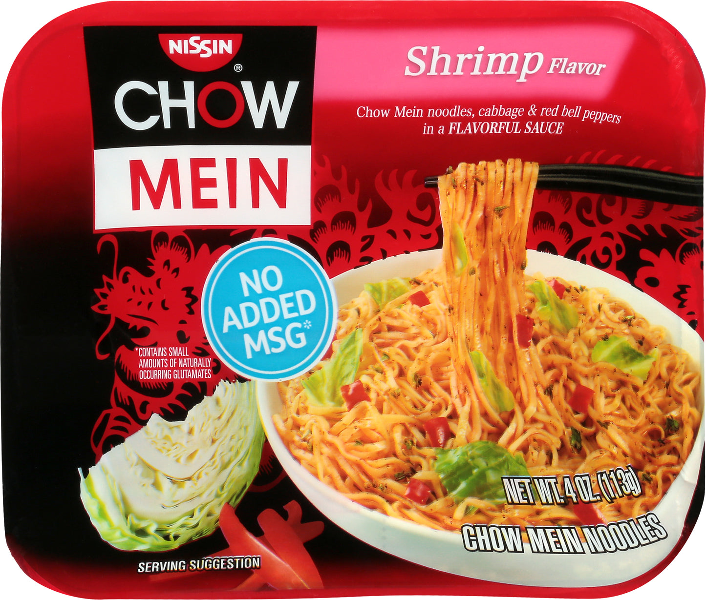 Nissin Shrimp Flavor Chow Mein Noodles 4 oz