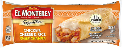 El Monterey Signature Chimichanga Chicken, Cheese & Rice 4.5oz Single Serve