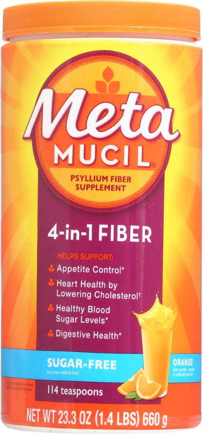 Meta Mucil Powder Sugar Free 4-in-1 Orange Fiber 23.3 oz