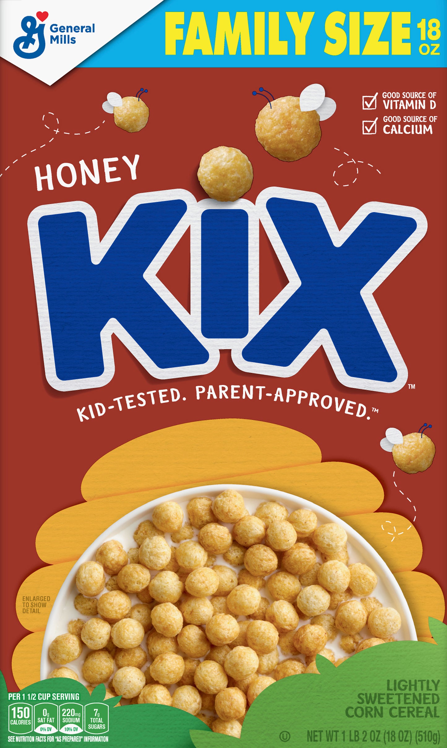 Kix Family Size Honey Cereal 18 oz